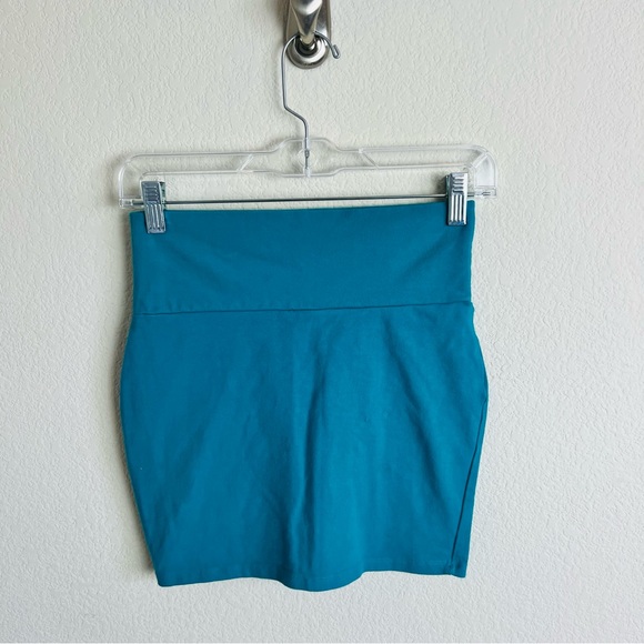Forever 21 Teal Turquoise Pencil Mini Skirt - Picture 3 of 5